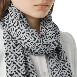 Burberry TB Monogram Cashmere Gauze Scarf